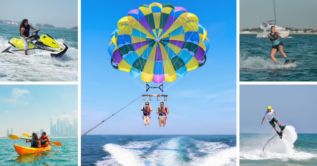 How does parasailing in Dubai compare to other water sports activities